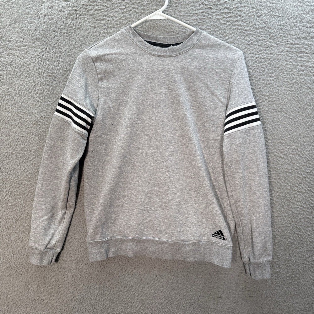 Adidas Sweatshirt Womens Small Gray French Terry Changeover Crew Athleisure‎